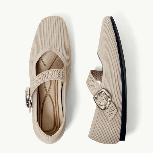 Women's Orthopedic Mary Jane Flats | Square Toe Breathable Knit Shoes