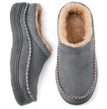 Men’s Orthopedic House Slippers – Warm Fleece | Arch Support | Wide Fit