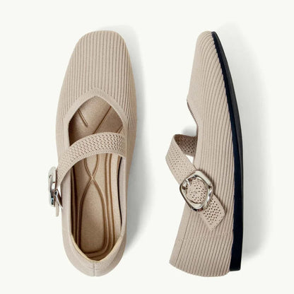 Women's Orthopedic Mary Jane Flats | Square Toe Breathable Knit Shoes