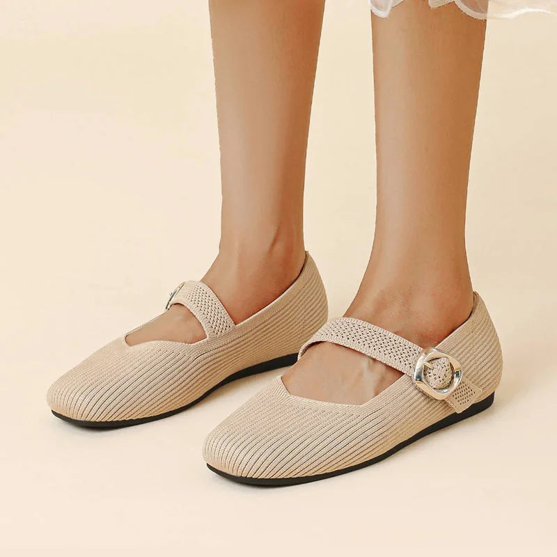 Women's Orthopedic Mary Jane Flats | Square Toe Breathable Knit Shoes