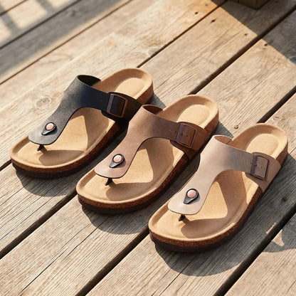 Toe-Post Cork Footbed Sandals with Arch Support | Santorini | Women’s