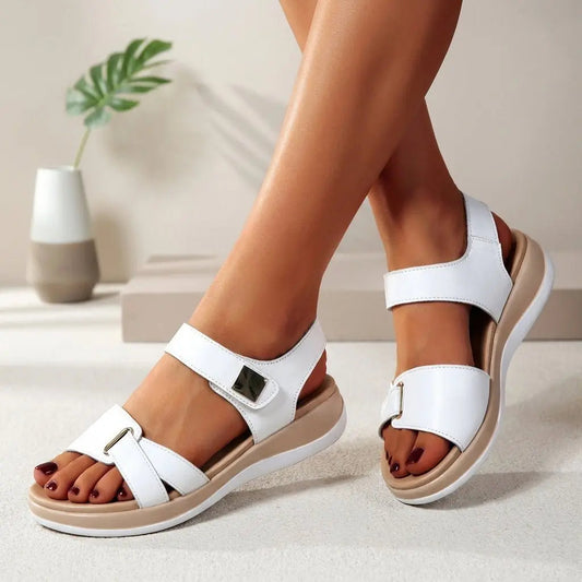 Florence | Orthopedic Platform Sandals Open Toe Velcro Straps